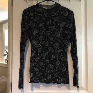 Free people paisley and leaf pattern long sleeve